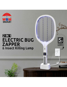 Raqueta Eléctrica WBM SMART 2 en 1 para Insectos 3000V 2