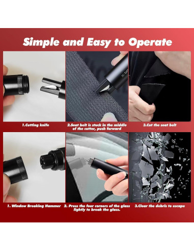 Martillo de Seguridad Rompe Cristales Vunpok con Cortador