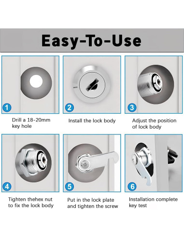 Cerradura de gabinete Qiifaiikooii de 1.59 cm con llaves