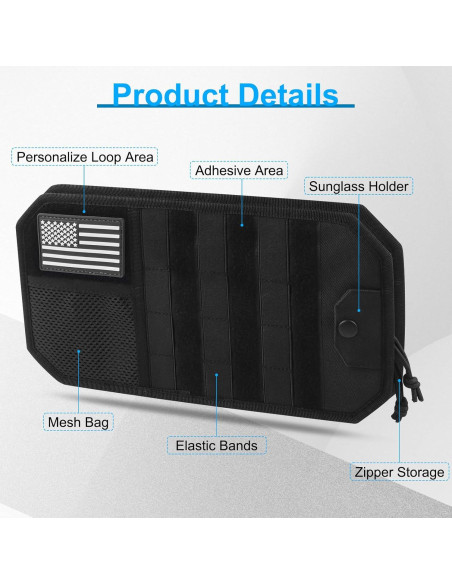 Organizador de Visera de Coche LYCARESUN Negro 32.3x17.8cm