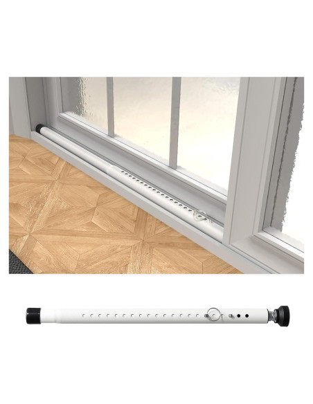 Barra de Seguridad Ajustable Feblomst para Puertas Corredizas 45.72-129.54 cm - Blanca