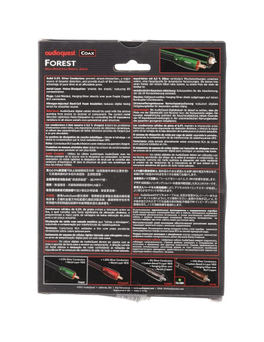 Cable Coaxial AudioQuest Forest 1.5 m con Apantallamiento