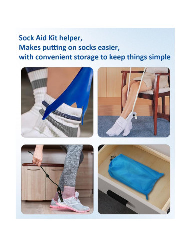 Ayuda para Ponerse Calcetines Osanchan Básico con Almohadilla Antideslizante