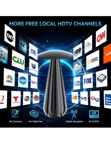 Antena Digital Yirkais HDTV Interior 2800+ Millas 4K 11.58m