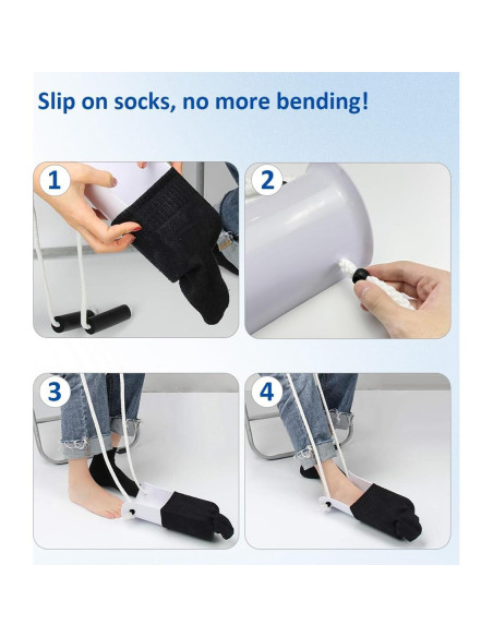 Ayuda para Ponerse Calcetines Osanchan Básico con Almohadilla Antideslizante