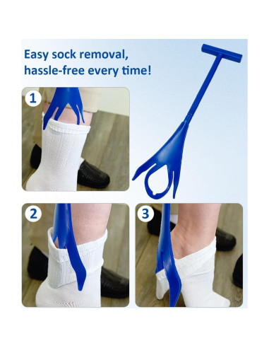 Ayuda para Ponerse Calcetines Osanchan Básico con Almohadilla Antideslizante