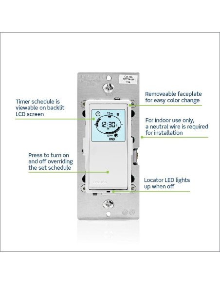 Interruptor Programable Astronómico Leviton VPT24-1PZ Blanco