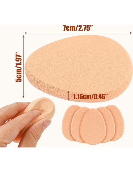 5 Esponjas de Maquillaje Ovaladas Badong para Base Húmeda y Seca