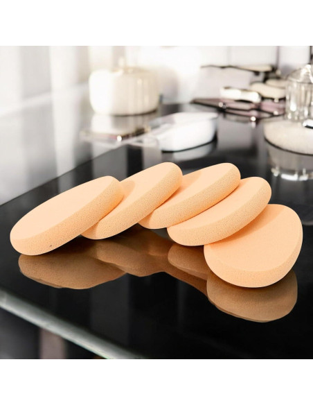 5 Esponjas de Maquillaje Ovaladas Badong para Base Húmeda y Seca
