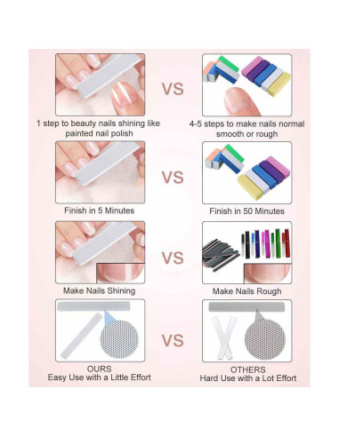 Kit de Pulido de Uñas Naturales beUakso con Lima de Vidrio y Chamois