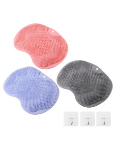 Fregador de pies de silicona RARKVEN - 3 Pack con ventosas