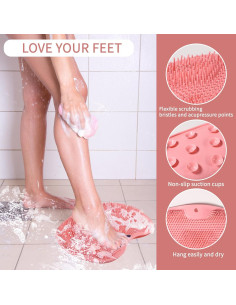 Fregador de pies de silicona RARKVEN - 3 Pack con ventosas 2