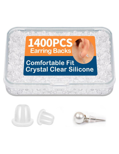 1400 Tapones de Silicona Transparentes Bofoho para Pendientes