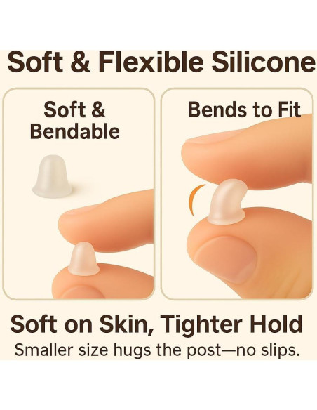 1400 Tapones de Silicona Transparentes Bofoho para Pendientes