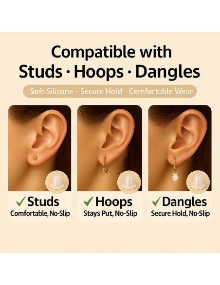 1400 Tapones de Silicona Transparentes Bofoho para Pendientes