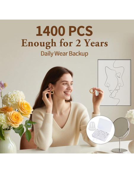 1400 Tapones de Silicona Transparentes Bofoho para Pendientes