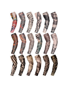 Mangas de Tatuaje Geyoga 18 Pcs Protección Solar Estilo Elegante