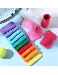 Muñequera de Sudor Lenwen 24 Pcs Color Neón 10x8 cm 2