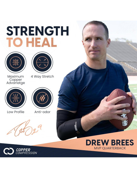 Manga de Compresión de Cobre Copper Compression - Mediana - Negro