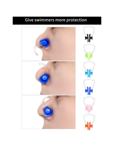 Clip de Nariz Impermeable Yaomiao 6 Piezas Silicona para Natación