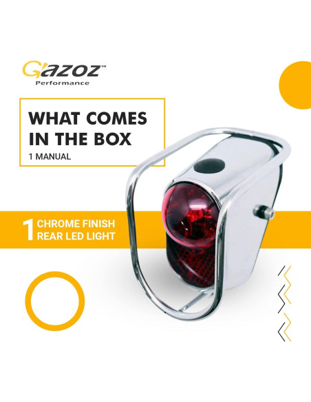 Luz Trasera LED Gazoz Performance Vintage Cromada 150 Lúmenes