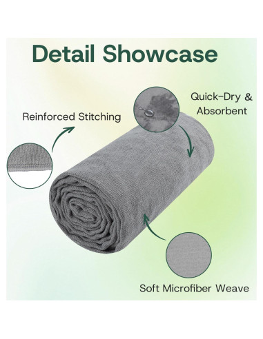 Toalla de Yoga Antideslizante MIELIA 182.88x62.23cm Gris