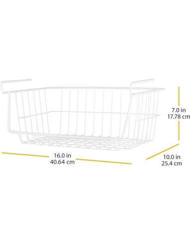 Cesta de Alambre Blanca Whitmor 40.6x25.4x17.8 cm