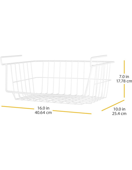 Cesta de Alambre Blanca Whitmor 40.6x25.4x17.8 cm