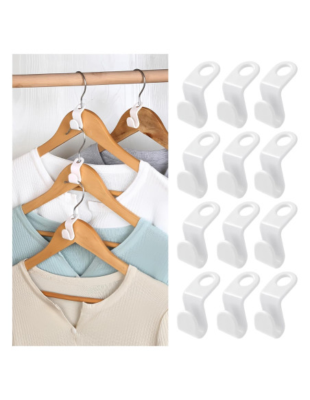 50 Ganchos Conectores UNEFCYC para Ropa Ahorra Espacio Blanco