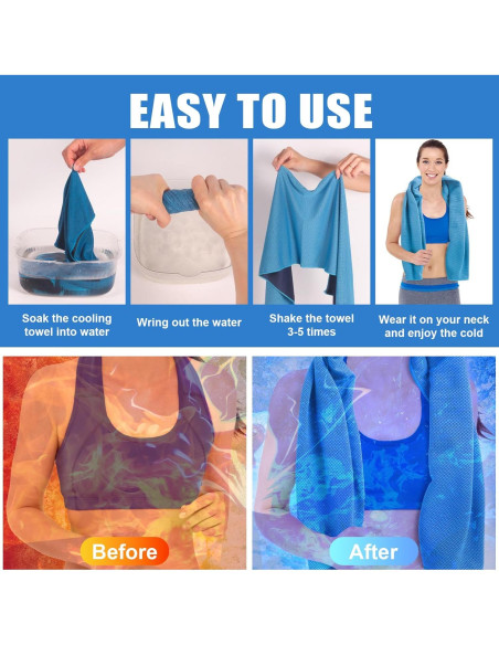 Paquete de 4 Toallas de Enfriamiento NUOYEE 101.6x30.5cm