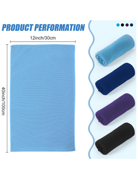 Paquete de 4 Toallas de Enfriamiento NUOYEE 101.6x30.5cm