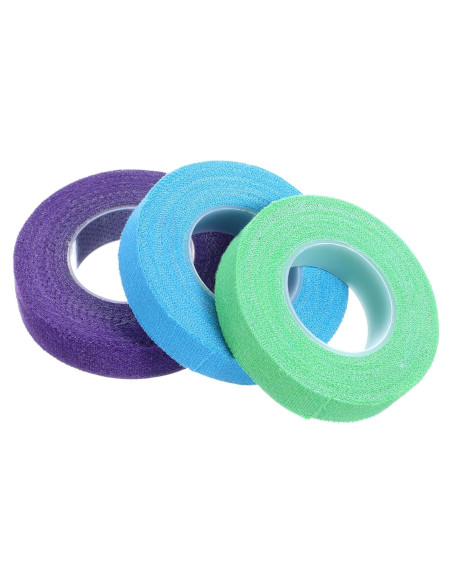 3 Rollos de Cinta de Dedal Autoadhesiva FdcLixuvol - Verde, Púrpura, Azul