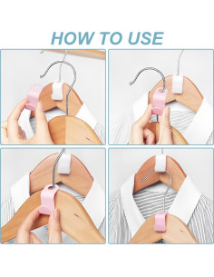 50 Ganchos Conectores UNEFCYC para Ropa Ahorra Espacio Blanco 2