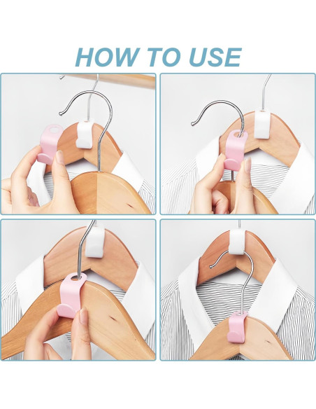 50 Ganchos Conectores UNEFCYC para Ropa Ahorra Espacio Blanco