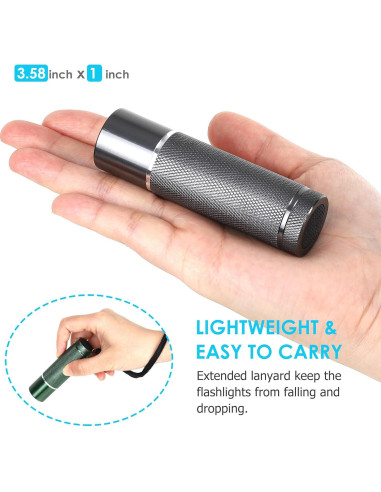 Juego de 6 Linternas LED FASTPRO de Aluminio con Baterías AAA