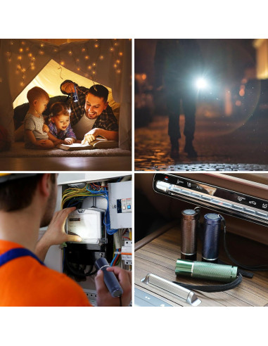 Juego de 6 Linternas LED FASTPRO de Aluminio con Baterías AAA