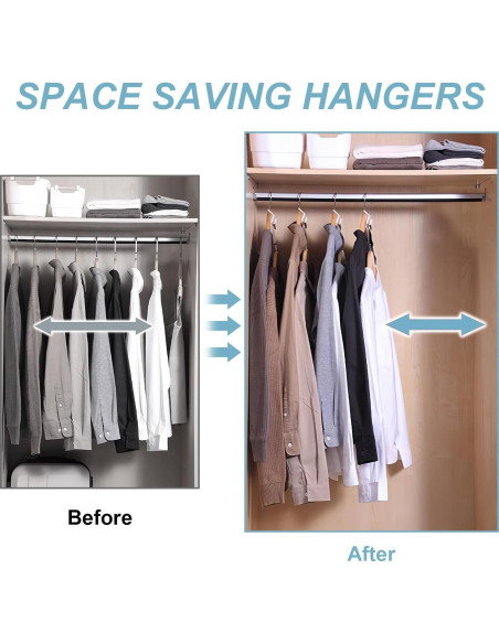 50 Ganchos Conectores UNEFCYC para Ropa Ahorra Espacio Blanco