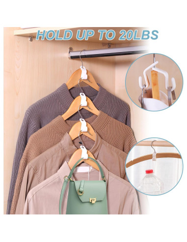 50 Ganchos Conectores UNEFCYC para Ropa Ahorra Espacio Blanco