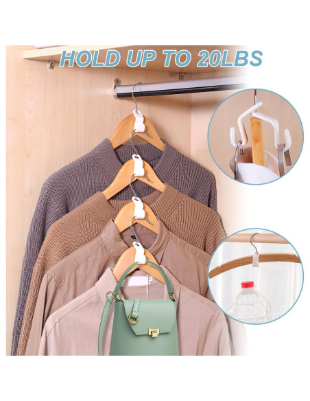 50 Ganchos Conectores UNEFCYC para Ropa Ahorra Espacio Blanco