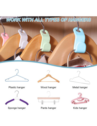 50 Ganchos Conectores UNEFCYC para Ropa Ahorra Espacio Blanco