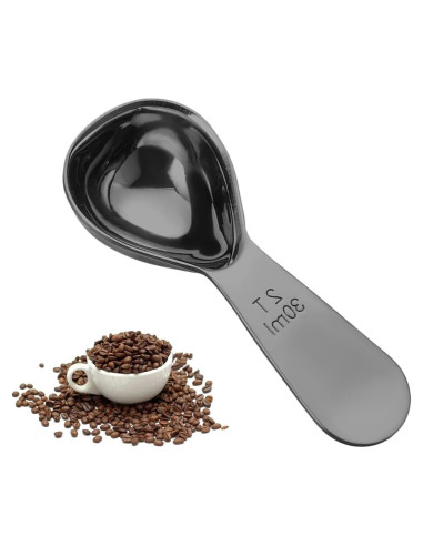 Cuchara Medidora de Café Zinmilin 30ml Acero Inoxidable Negro