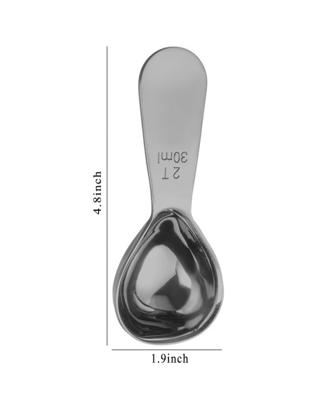 Cuchara Medidora de Café Zinmilin 30ml Acero Inoxidable Negro