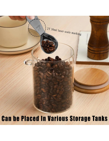 Cuchara Medidora de Café Zinmilin 30ml Acero Inoxidable Negro