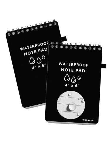 2 Cuadernos Espiral Impermeables WRENBEN A6 10.16x15.24 cm