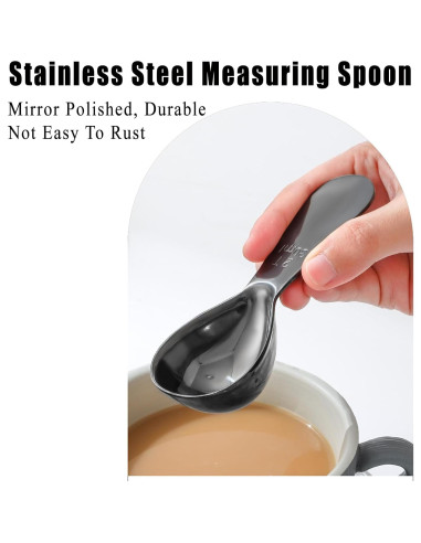 Cuchara Medidora de Café Zinmilin 30ml Acero Inoxidable Negro