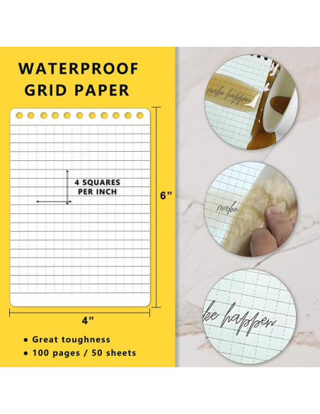 2 Cuadernos Espiral Impermeables WRENBEN A6 10.16x15.24 cm