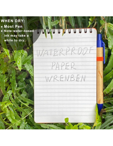 2 Cuadernos Espiral Impermeables WRENBEN A6 10.16x15.24 cm