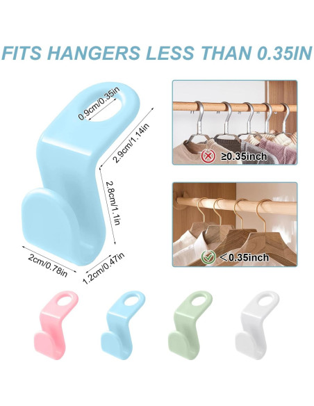 50 Ganchos Conectores UNEFCYC para Ropa Ahorra Espacio Blanco