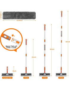 Limpiador de Ventanas 2-en-1 Lomida con Polo Telescópico 157 cm 2