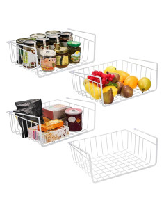 Cestas de Almacenamiento Colgantes Tebery 4 Piezas Blanco